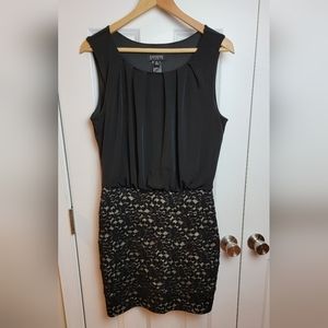 EnFocus Studio Ladies Black Nude Mini Sleeveless Dress Women's‎ Size 14 EUC